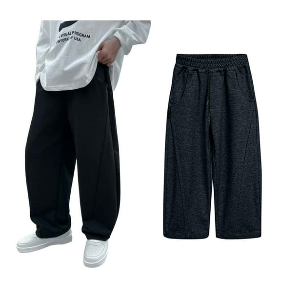 Boys Baggy Sweatpants Boys' Athletic Pants Casual Pants Elastic Waist Wide Leg School Uniforms for Boys Back To School Clothes for Boys Kid Boys Pants Size 9-10 Years
