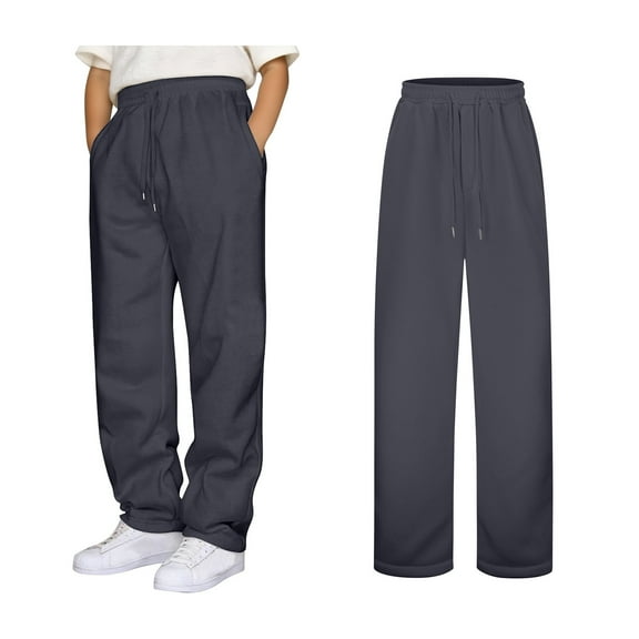 Boys Baggy Sweatpants Kids Active Joggers Pants with Pockets Adjustable Drawstring Boys Uniform Pants Back To School Clothes Kid Boy Pants 5-6 Years