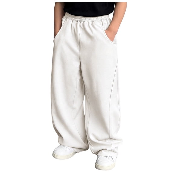 Boys Baggy Sweatpants Loose Fit Wide Leg Joggers Y2K Streetwear Casual Pants for Teens 4-15Y