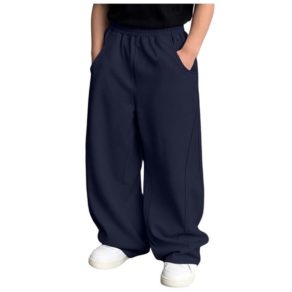 Boys Baggy Sweatpants Loose Fit Wide Leg Joggers Y2K Streetwear Casual Pants for Teens 4-15Y