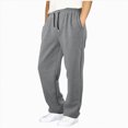 thumbnail image 1 of Boys Baggy Sweatpants Solid Color Casual Joggers Athletic Pants 5-16 Years Kids Open Bottom Straight Leg Fall Winter Pants Kids Pants Grey Sweatpants Size 13-14 Years, 1 of 5