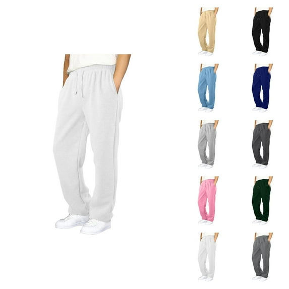 Boys' Baggy Sweatpants Straight Leg Open Bottom Casual Athletic Joggers with Elastic Waist and Pockets
