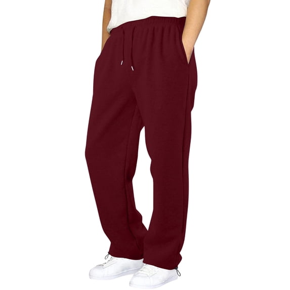 Boys' Baggy Sweatpants Straight Leg Open Bottom Casual Pants Elastic Waist Athletic Joggers Sweat Pants with Pockets Size 5-6T