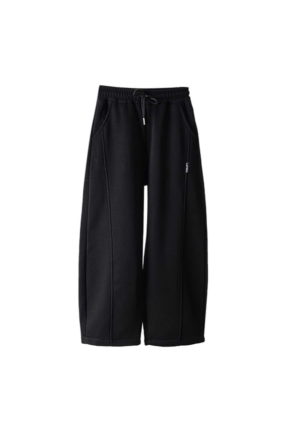Boys Baggy Sweatpants Straight Leg Open Bottom Casual Sweat Pants Elastic Waist Joggers Pants with Pockets For Boys And Girls Comfortable Straight Through Sports Pants