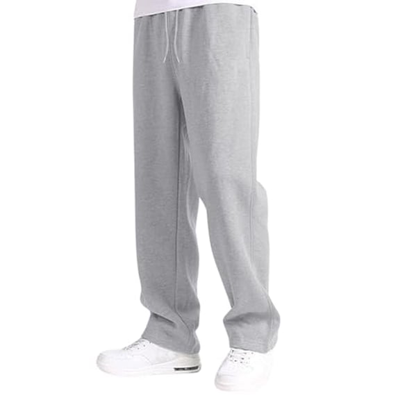 Boys Baggy Sweatpants Straight Leg Open Bottom Sweatpants with Pockets Teens Loose Fit Elastic Waist Sweat Pants Light Gray XXL