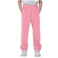thumbnail image 1 of Boys Baggy Sweatpants Straight Wide Leg Drawstring Elastic Waist Pants Workout Athletic Sweat Pant, 1 of 6