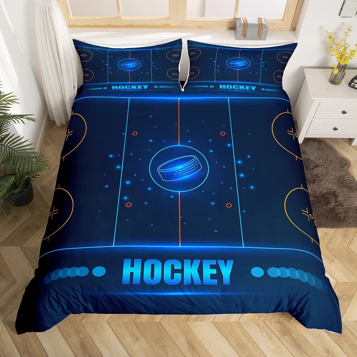 Boys Ball Sports Themed Bedding Set Twin Size Baseball Bat Soccer and