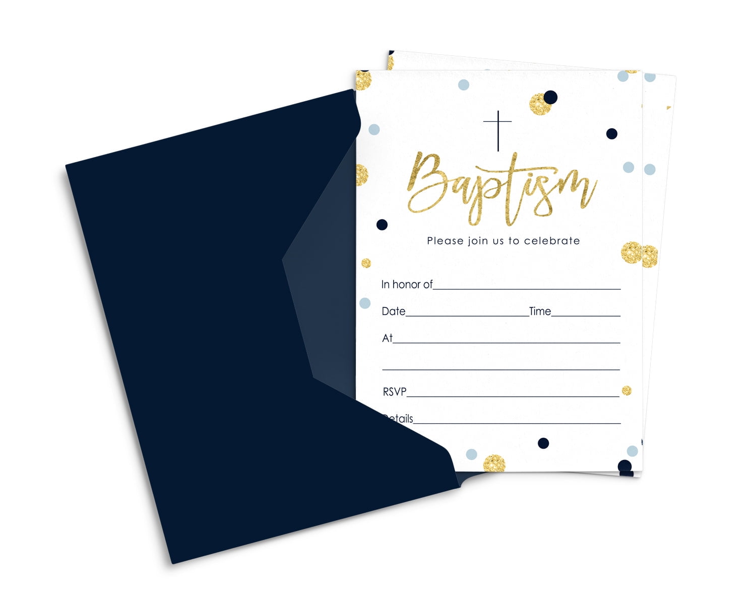 Gold and Black Invitations and Envelopes Pack of 25 Fill In Blank Invites  for Graduation Retirement Birthday Baby Shower Engagement Elegant Events