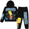 thumbnail image 1 of Boys Bart Simpson Hoodie and Jogger Sweatpants Clothing Set- Little and Big Boys Sizes 4-20, Black, 6-7, 1 of 9