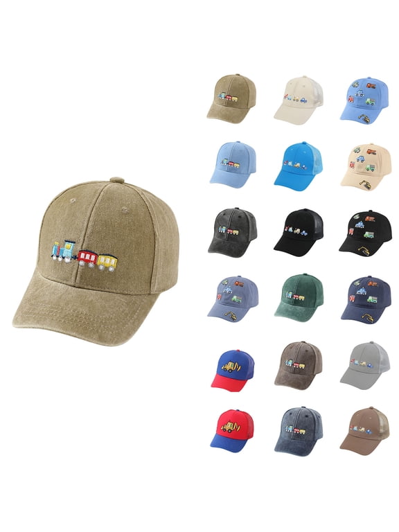 Boys Baseball Caps Adjustable Sun Protection Outdoor Kids Summer Hat Cartoon Embroidered Baseball Hat Size 2-8 Years