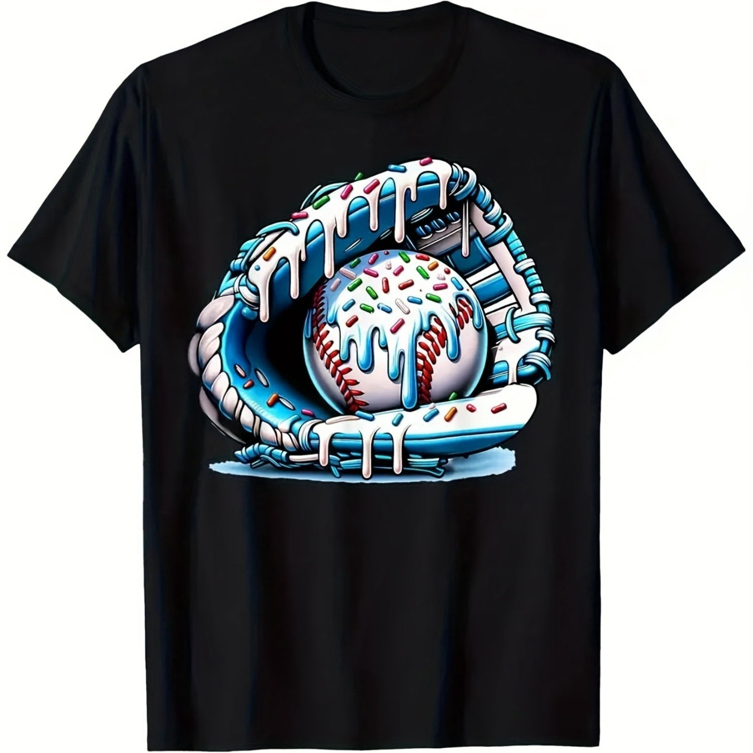 Boys' Baseball Ice Cream Donut Print T-Shirt, T-Shirt for Kids Youth ...