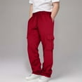 thumbnail image 1 of Boys Baseball Pants White Boys Sweatpants Kids Drawstring Cargo Pants with Pockets Wide Leg Elastic Waist Baggy Jogger Back to School Clothes, 1 of 7