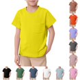 thumbnail image 1 of Boys Basic Short Sleeve Crew Neck Pocket Tee for Summer Casual Outdoor Wear Solid Knit T-Shirts Youth Everyday Top Classic Fit Tees for Boys, 1 of 5