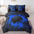 thumbnail image 1 of Basketball Bedding Set Twin Size,Sci Teal Honeycomb Comforter Set Teens,Geometric Hexagon Bed in a Bag(Comforter,Sheets,Pillowcases & Cushion Covers)7 Pieces Bed Set, 1 of 5