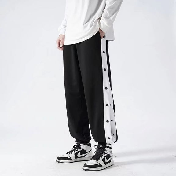 Boys Basketball Pants High Side Split Casual Sweatpants Hip Hop Street Dance Trousers Elastic Waist Sweatpants