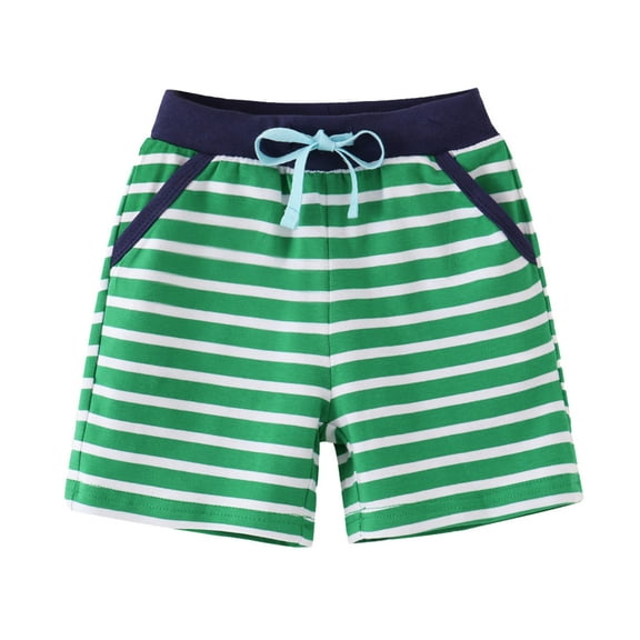 Boys Basketball Shorts Size 6 Fashion Striped Print Ealstic Waisted Short Pants Casual Drawstring Pocket Shorts Running Sports Shorts Green 1-2 Years