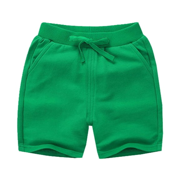 Boys Basketball Shorts Size 8 Elastic Waist Solid Color Short Pants Summer Daily Outerwear Pocket Shorts Soft and Comfortable Beach Shorts Z02-Green 2-3 Years