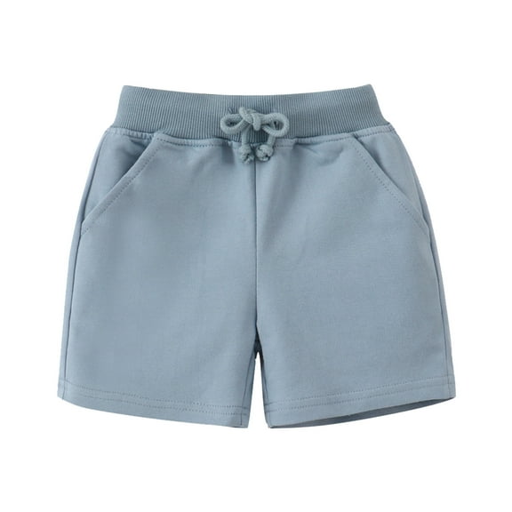Boys Basketball Shorts Size 8 Solid Color Elastic Waist Short Pants Drawstring Pocket Shorts Soft and Comfortable Cotton Shorts Beach Shorts Light Blue 2-3 Years