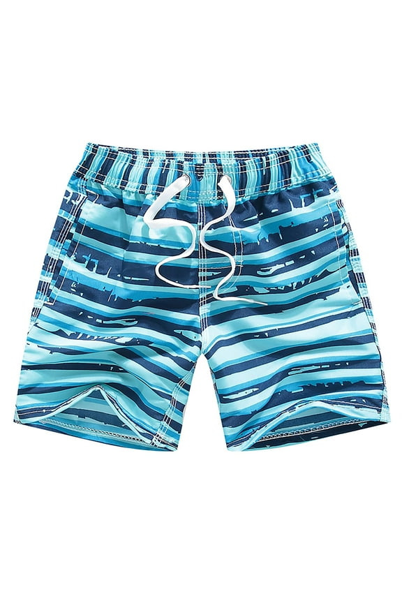 Boys Beach Shorts Kids Swimming Trunks with Mesh Lining Toddler Board Shorts Quick Dry Funny Printed Shorts for 3-14 Years