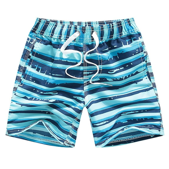 Boys Beach Shorts Kids Swimming Trunks with Mesh Lining Toddler Board Shorts Quick Dry Funny Printed Shorts for 3-14 Years