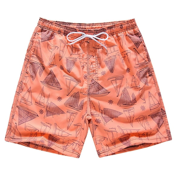 Boys Beach Shorts Kids Swimming Trunks with Mesh Lining Toddler Board Shorts Quick Dry Funny Printed Shorts for 3-14 Years