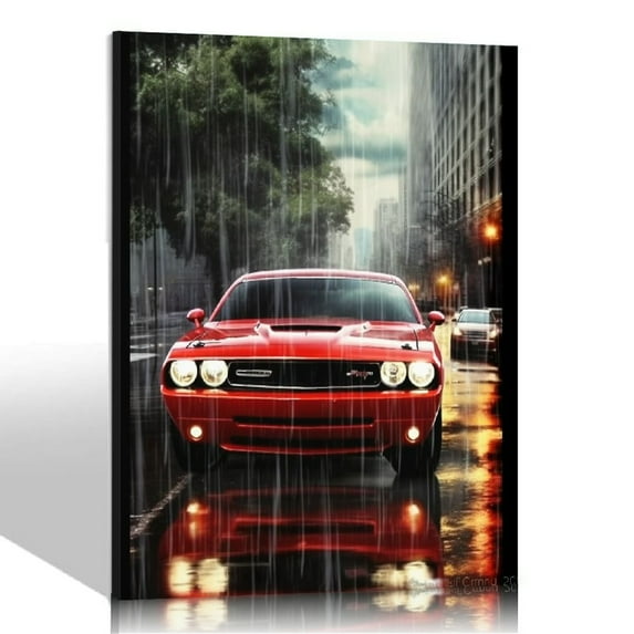 Boys Bedroom Decor Car Posters of Sports Cars Black and White Red Wall Art 5 Piece Muscle Cars Painting Landscape Pictures Canvas Artwork Men Office Decorations Gifts for Teen Boy 16x20in