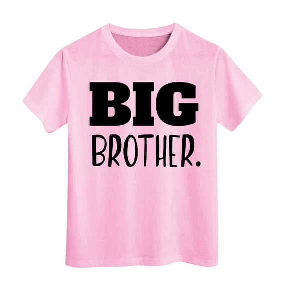 Boys Big Brother Letter Print T-Shirt Short Sleeve Casual Summer Tee ...
