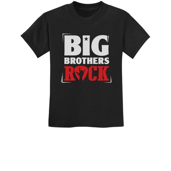 Boys Big Brothers Rock Best Siblings Gift Kids T-Shirt Big Bro Black 2T