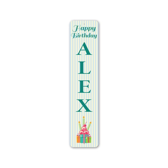 Boys Birthday Aluminum Metal Decor Sign - 4x18 inches
