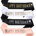 thumbnail image 1 of Boys Black Birthday Sash Happy Birthday Sashes Kids Satin Belts Men Birthday Star Scarf for Boy Anniversary Party Decoration, 1 of 6