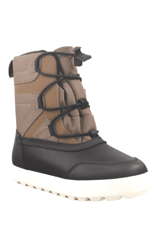 Boys' Black Brown Ivan Thermolite Zippered Winter Snow Boots Size 4