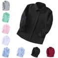 thumbnail image 1 of Boys Black Button Up Shirt Classic Dress Shirt Boy Uniform Shirts Top Tee 9-10 Years, 1 of 4
