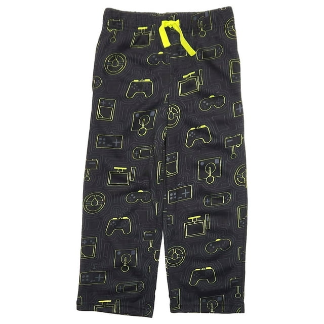 Boys Black & Green Gamer Controller Pajama Bottoms Lounge Sleep Pants XS 67