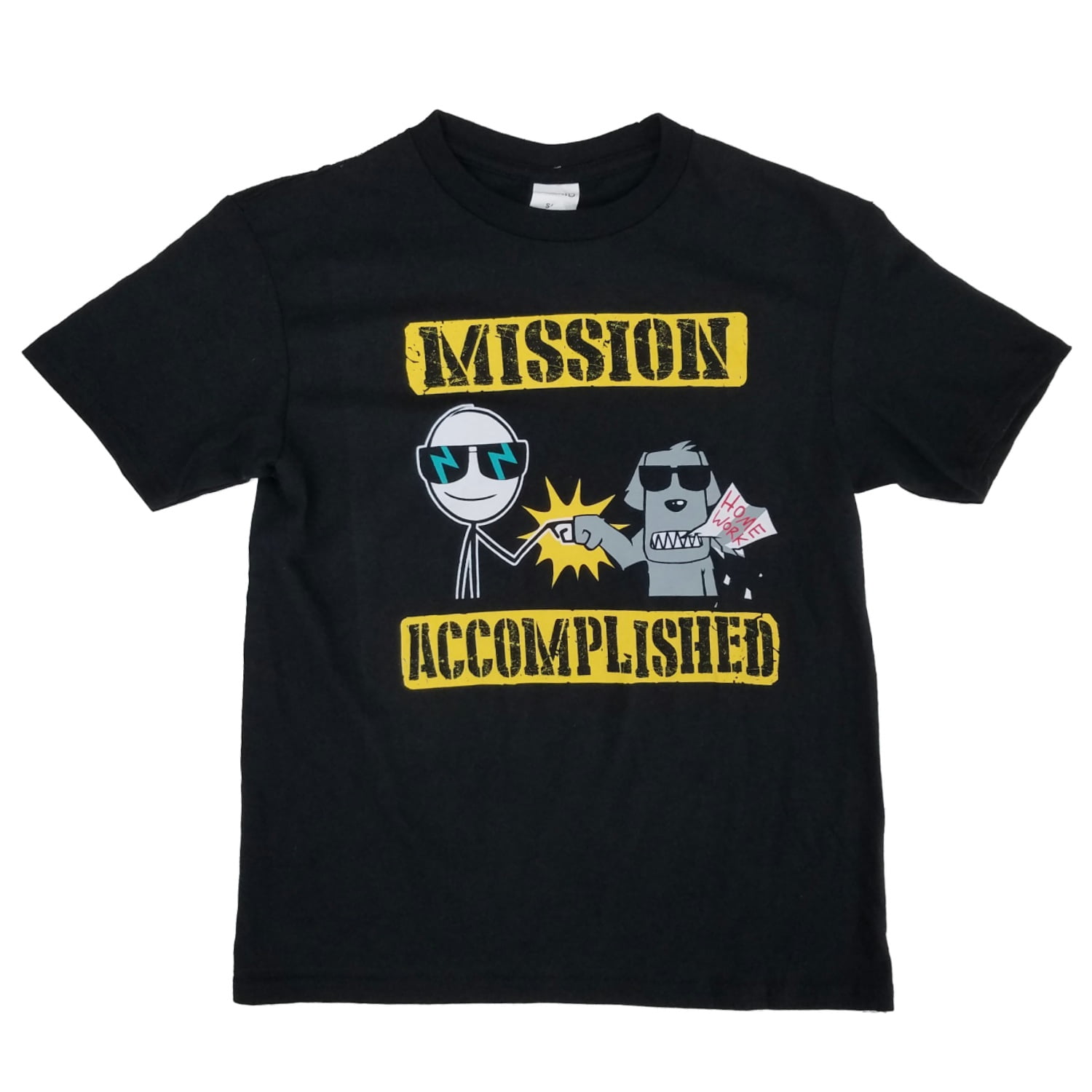 Boys Black Mission Accomplished Dog Ate My Homework Fistbump