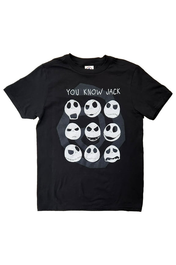 Boys Black Nightmare Before Christmas Jack Skellington Shirt Size Medium