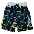 thumbnail image 1 of Boys Black Tropical Hawaiian Plaid Swim Trunks Board Shorts 4, 1 of 1