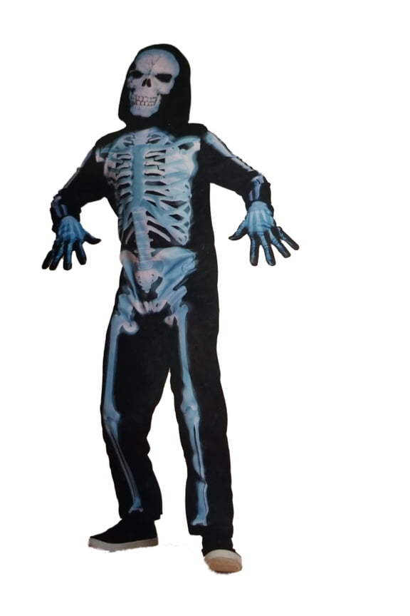Boy's X-Ray Skeleton Jumpsuit with Mask & Gloves