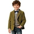 thumbnail image 1 of Boys Blazer for Kids Corduroy Formal Jacket Spring Autumn Casual Corduroy Suit Jacket Sport Coat Three Button Outerwear Jackets 5-6 Years, 1 of 6