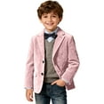 thumbnail image 1 of Boys Blazer for Kids Corduroy Formal Jacket Spring Autumn Casual Corduroy Suit Jacket Sport Coat Three Button Outerwear Jackets 9-10 Years, 1 of 5