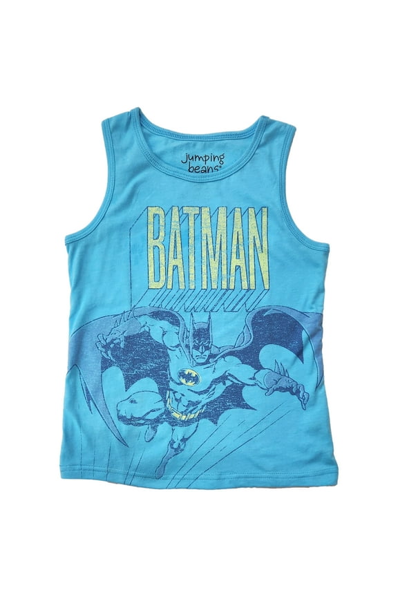 Boys Blue Batman Muscle Tank Top Athletic T-Shirt Tee Shirt Small 6