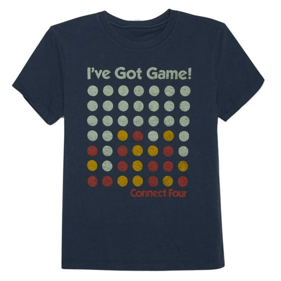 Boys Blue Family Game Night T-Shirt Connect Four Shirt X-Small (4-5)