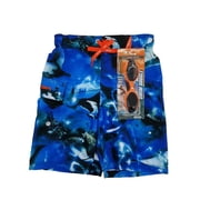 Boys Blue Manta Ray Graphics Cargo Surf Shorts Swim Trunks Board Shorts M5/6