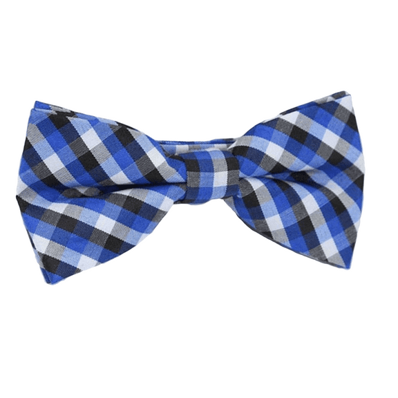 Boys Blue Pre-Tied Bowtie, Stripes, 1 to 10 years