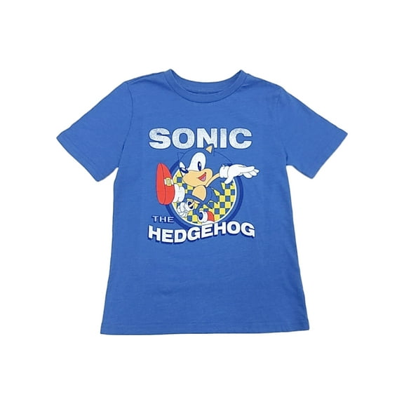 Boys Blue Sonic The Hedgehog Short Sleeve T-Shirt Tee Shirt 6