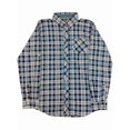 thumbnail image 1 of Boys Blue & White Plaid Check Long Sleeved Button Front Shirt Large, 1 of 1