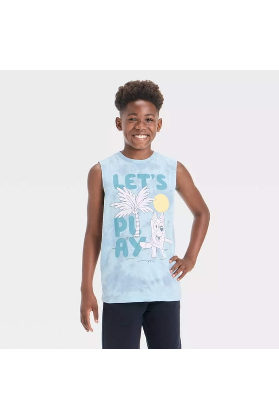 Boys' Bluey Mineral Wash Tank Top - Blue