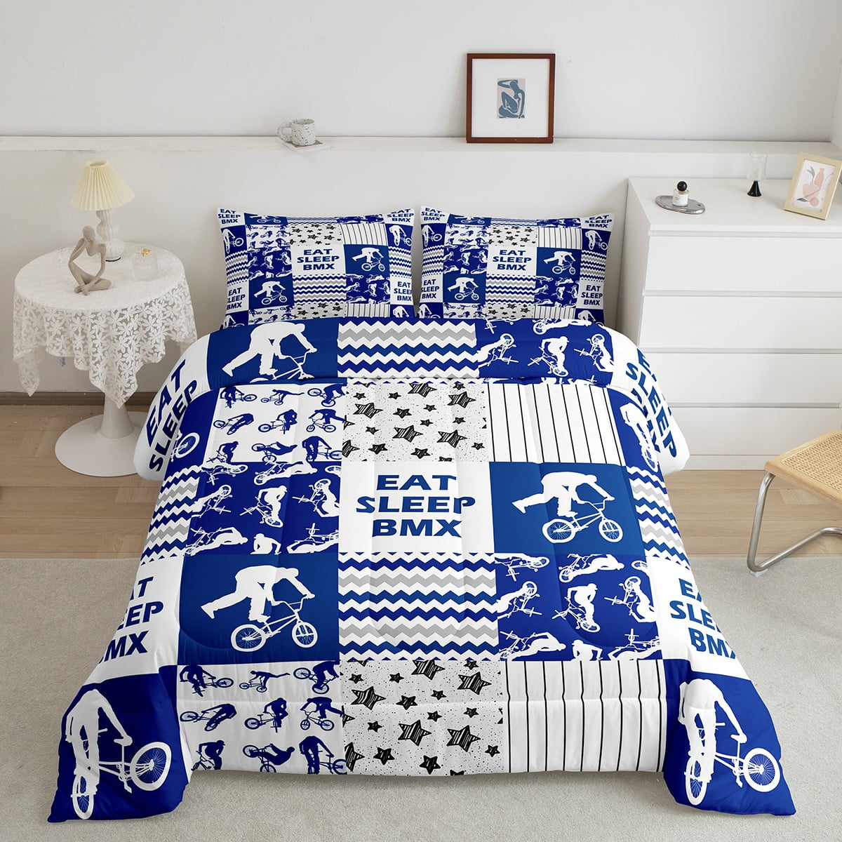 Boys Bmx Bedding Extreme Sports Theme Comforter Set, Dirt Bike Bedding