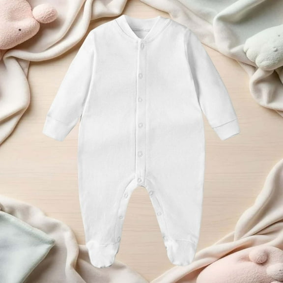 Boys Bodysuits Soft Front Snap Closure Pajama for Full Outfit with Built-in Mittens and Non-Socks for Comfort and Warmth