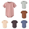 thumbnail image 1 of Boys Bodysuits for and Toddlers Practical Short Sleeve Romper Soft Round Neck Everyday Wear Easy Fit Outfit for Spring Summer, 1 of 3