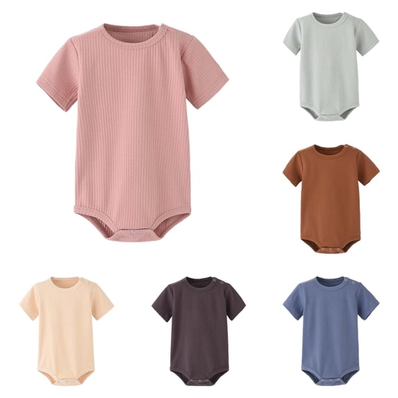Boys Bodysuits for and Toddlers Practical Short Sleeve Romper Soft Round Neck Everyday Wear Easy Fit Outfit for Spring Summer